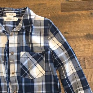 Blue and white plaid button up from H&M!